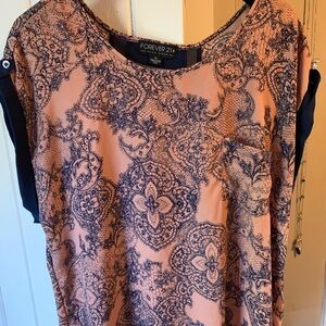 Paisley patterned top with open back